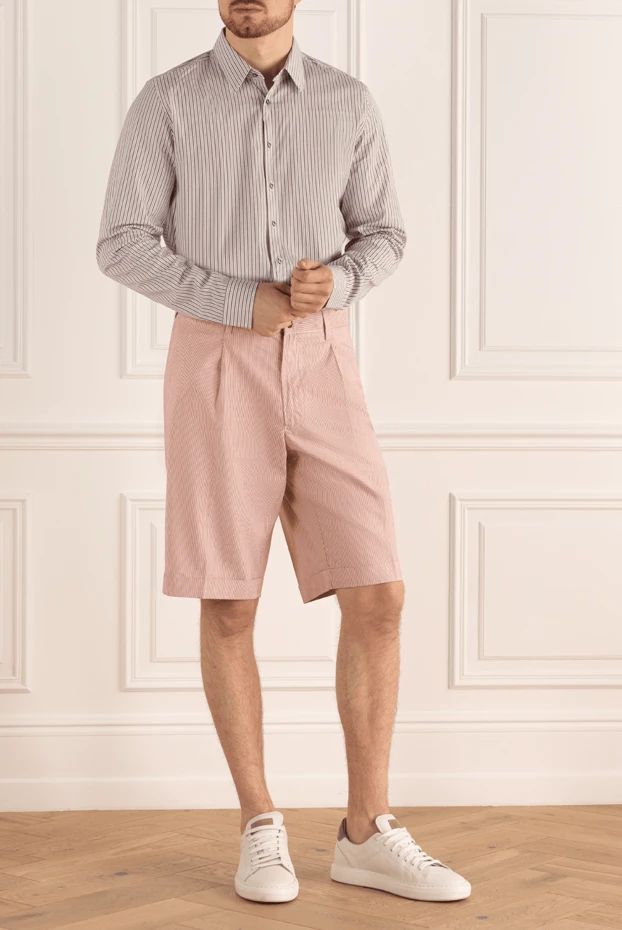 Canali man beige cotton and linen shorts for men купить с ценами и фото 969405 - photo 2