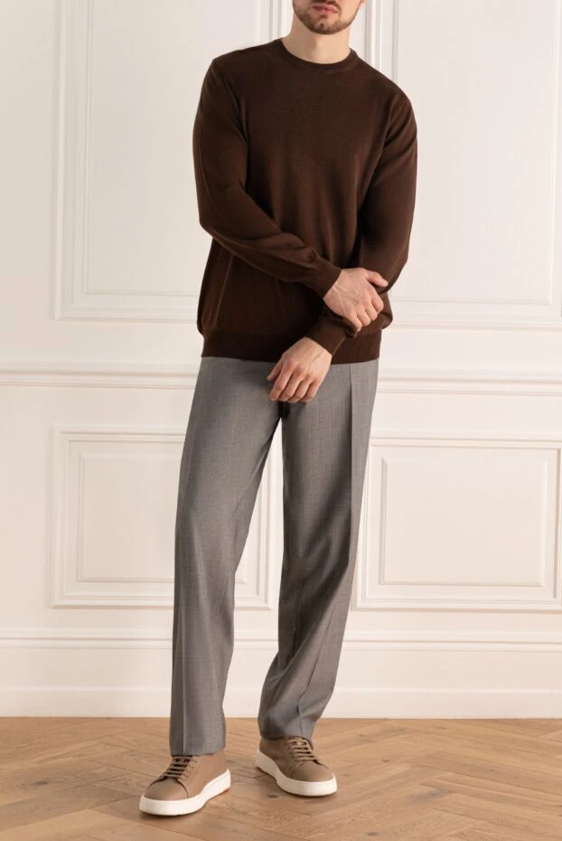 Canali man gray wool trousers for men купить с ценами и фото 969415 - photo 2