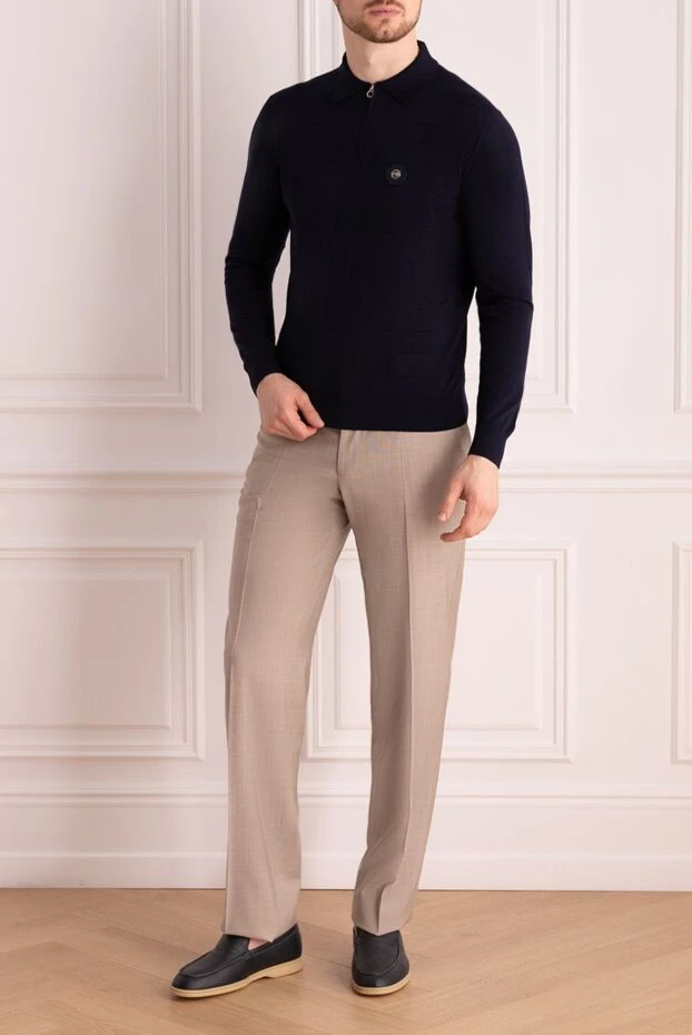 Canali man beige wool trousers for men купить с ценами и фото 969420 - photo 2