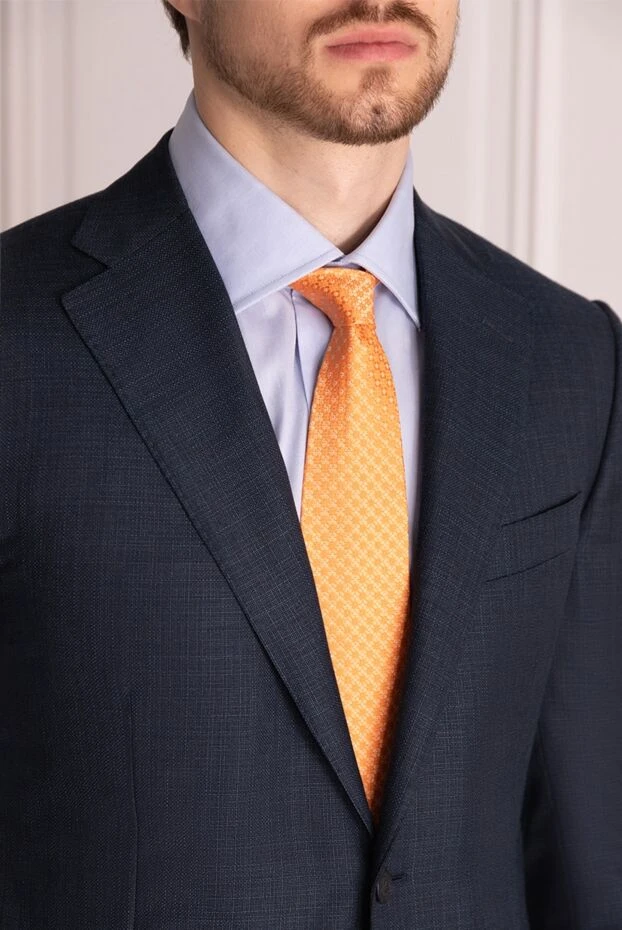 Canali man silk tie orange for men купить с ценами и фото 969483 - photo 2