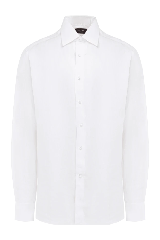 Canali man white cotton shirt for men купить с ценами и фото 969617 - photo 1