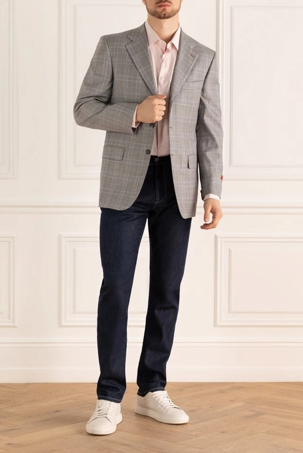 Isaia man gray wool jacket for men купить с ценами и фото 976153 - photo 2