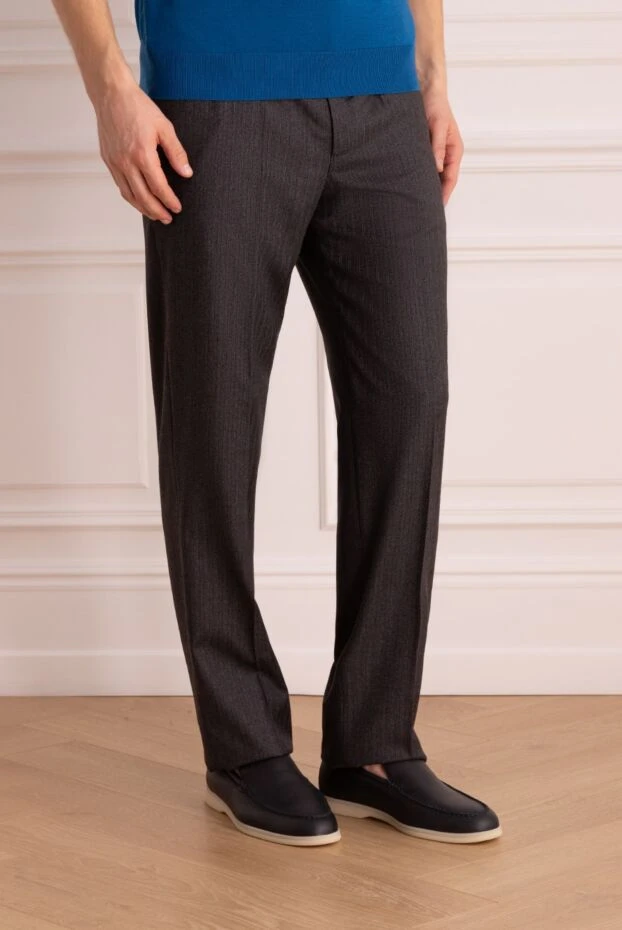 Brioni man gray wool trousers for men купить с ценами и фото 977583 - photo 2