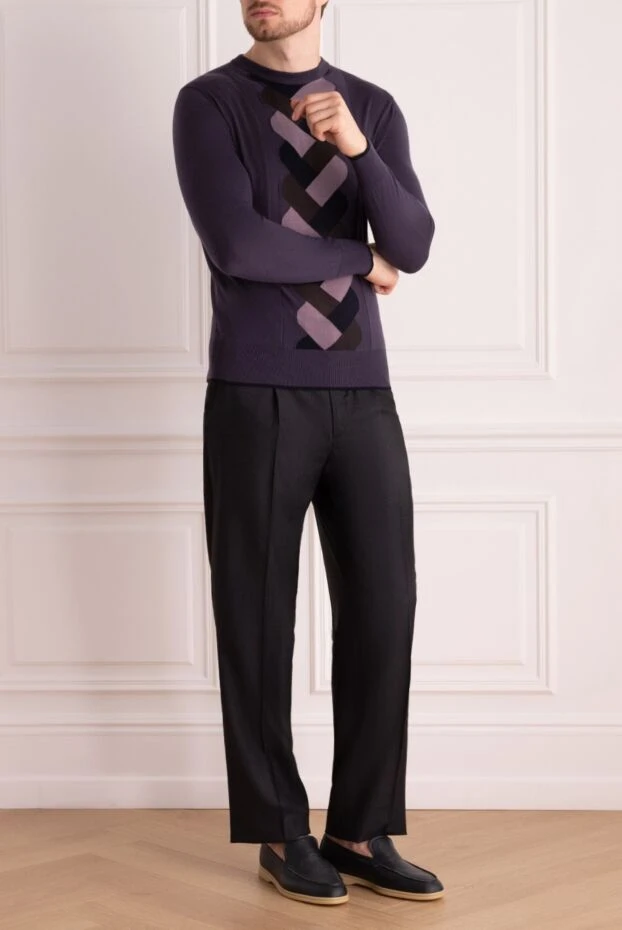 Brioni man black wool and silk trousers for men купить с ценами и фото 977593 - photo 2