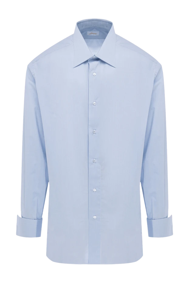 Brioni man blue cotton shirt for men купить с ценами и фото 977654 - photo 1