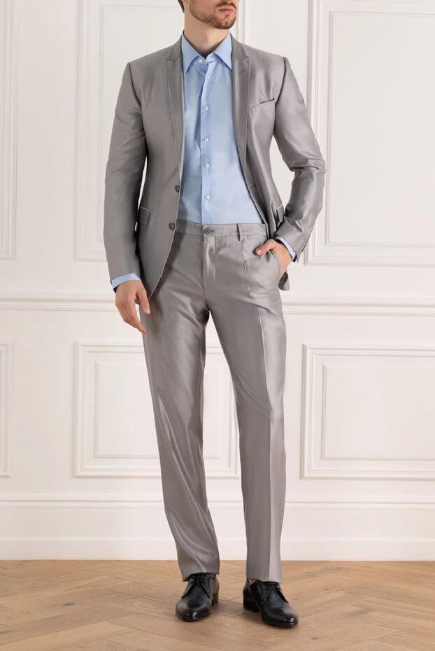 Dolce & Gabbana man men's suit made of wool, silk and viscose, gray купить с ценами и фото 979145 - photo 2