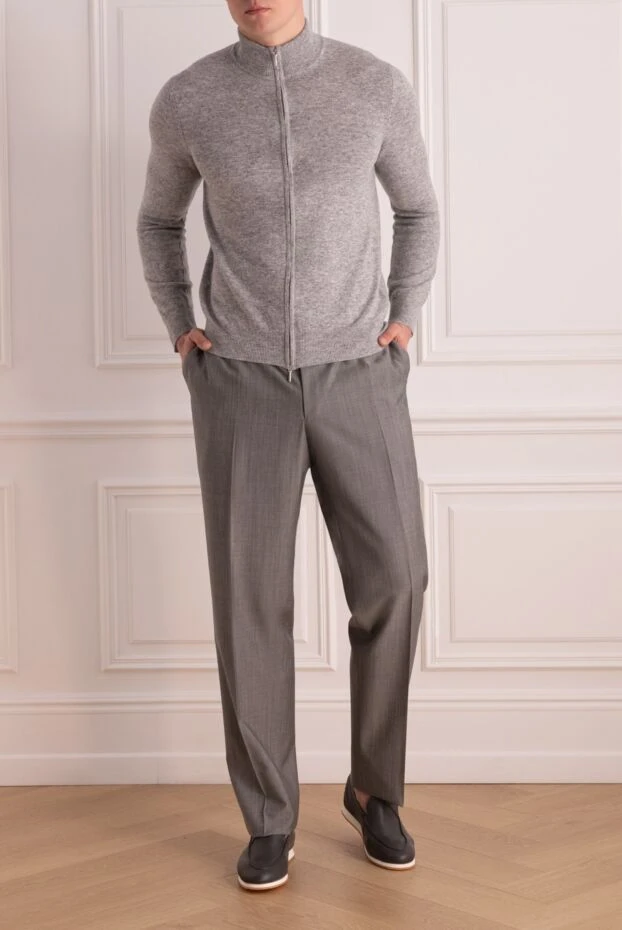 Canali man wool and mohair trousers gray for men купить с ценами и фото 979424 - photo 2