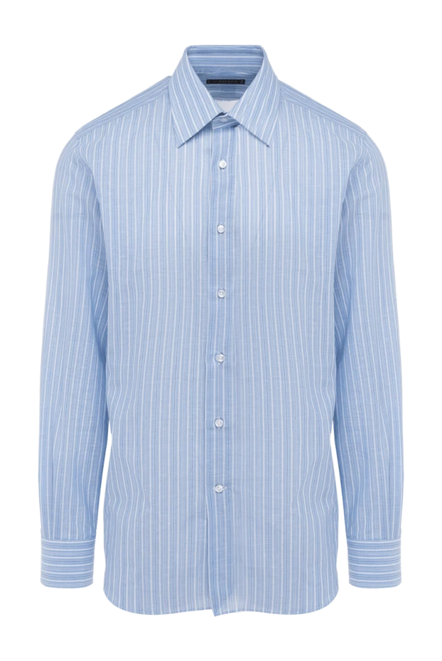 Canali man blue cotton shirt for men купить с ценами и фото 979559 - photo 1