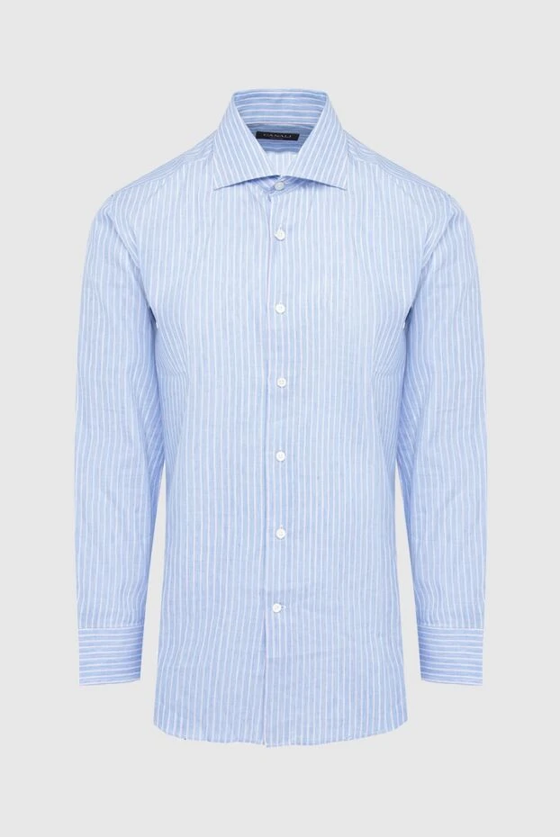 Canali man blue cotton shirt for men купить с ценами и фото 979560 - photo 1