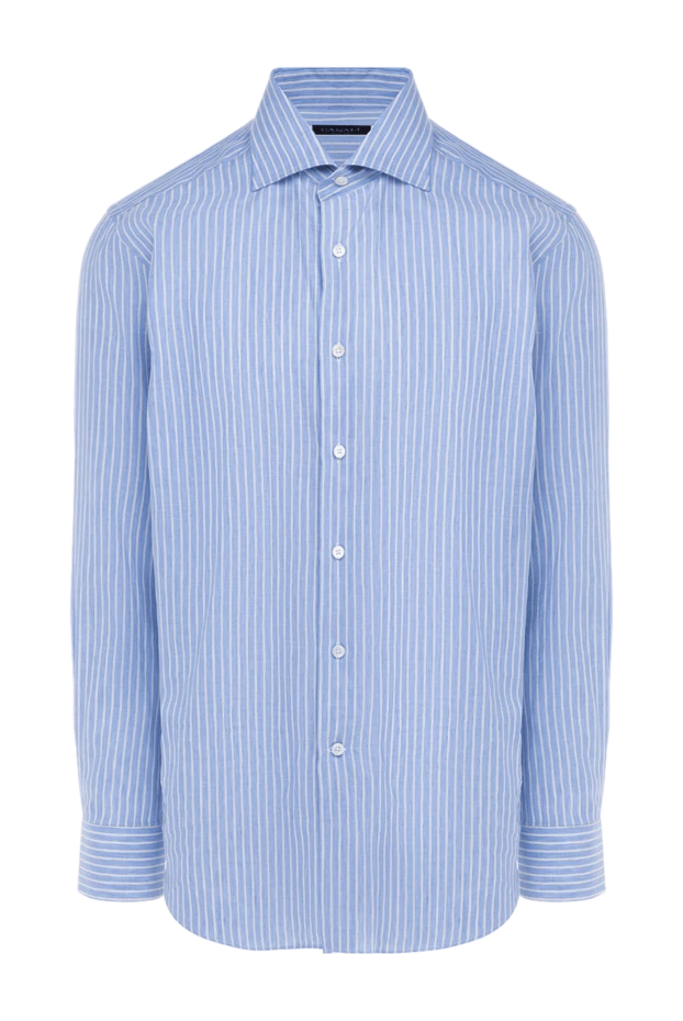 Canali man blue cotton shirt for men купить с ценами и фото 979561 - photo 1