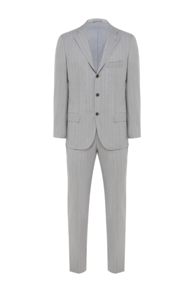 Kiton man men's wool suit, white купить с ценами и фото 980276 - photo 1