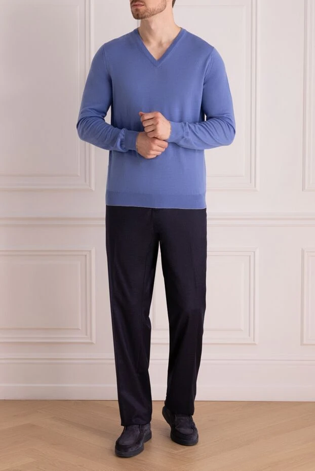 Svevo man blue wool jumper for men купить с ценами и фото 981994 - photo 2