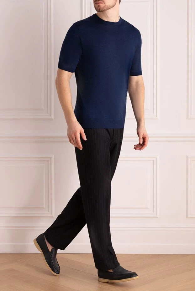 Isaia man black wool trousers for men купить с ценами и фото 983204 - photo 2