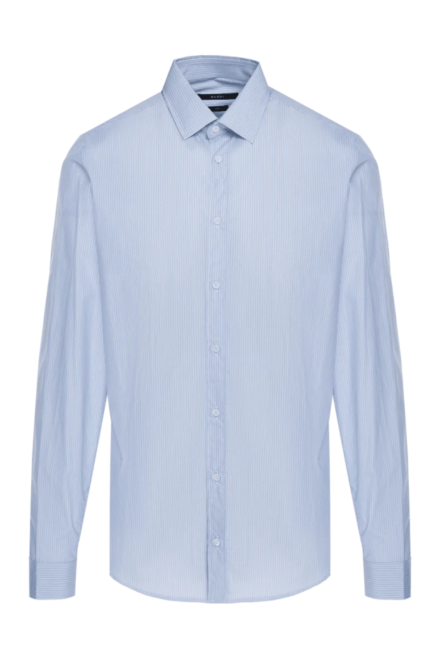 Gucci man blue cotton shirt for men купить с ценами и фото 984205 - photo 1