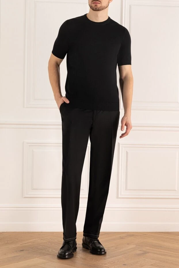 Brioni man black wool and mohair trousers for men купить с ценами и фото 984702 - photo 2