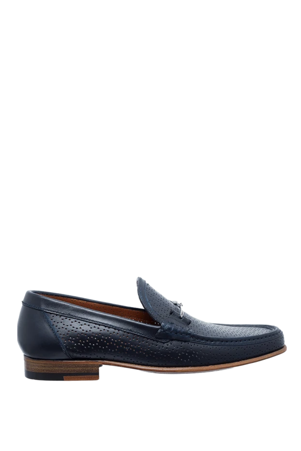 A.Testoni man men's blue leather loafers купить с ценами и фото 984873 - photo 1