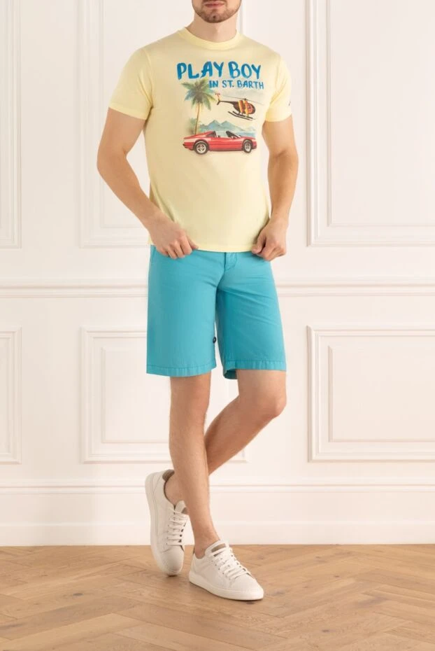 Armani man cotton and polyester shorts blue for men купить с ценами и фото 985505 - photo 2