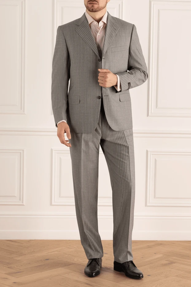 Canali man gray wool men's suit купить с ценами и фото 985594 - photo 2