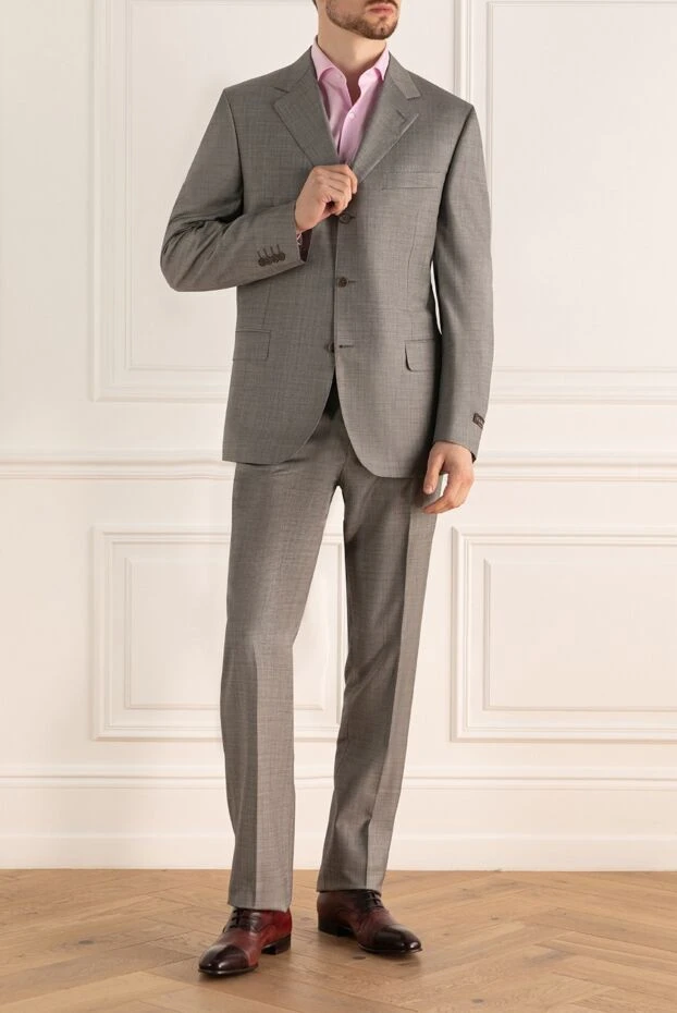 Canali man gray wool men's suit купить с ценами и фото 985603 - photo 2