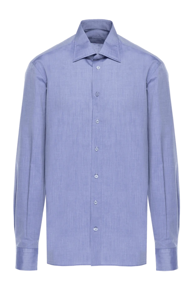 Van Laack man blue cotton shirt for men купить с ценами и фото 985833 - photo 1