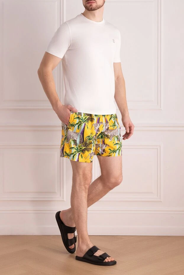 Vilebrequin man men's beach shorts made of cotton and polyamide, yellow купить с ценами и фото 986689 - photo 2