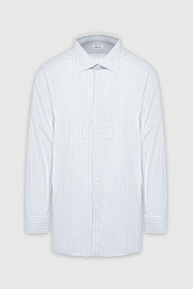 Brioni man blue cotton shirt for men купить с ценами и фото 987052 - photo 1