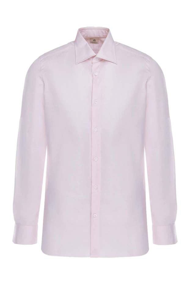 Borrelli man pink cotton and linen shirt for men купить с ценами и фото 989745 - photo 1