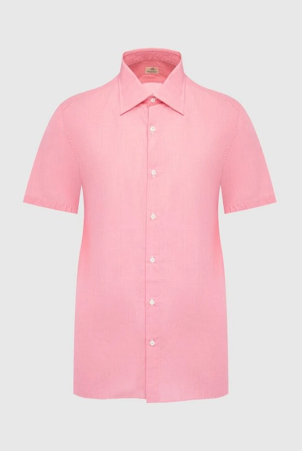 Borrelli man pink cotton and linen shirt for men купить с ценами и фото 989746 - photo 1