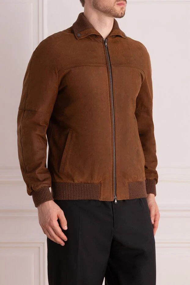 Wonderland ерлерге арналған қоңыр түсті найзағайлы былғары куртка

 991161 - фото 3