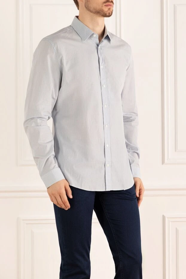 Gucci кішкене чекі бар көк мақта көйлек 991293 - фото 3