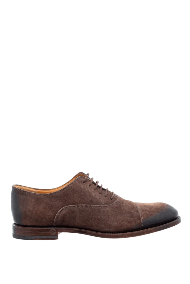 Мужские туфли с закрытой шнуровкой и затемнённым носком из кожи - фото 1