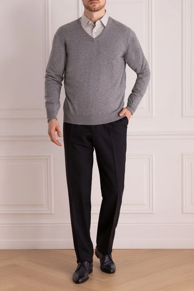 Drumohr gray men's wool, acrylic and alpaca sweater 993075 - photo 2