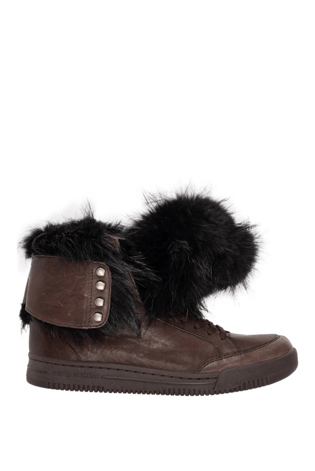 Dolce & Gabbana man men's brown leather boots купить с ценами и фото 993379 - photo 1