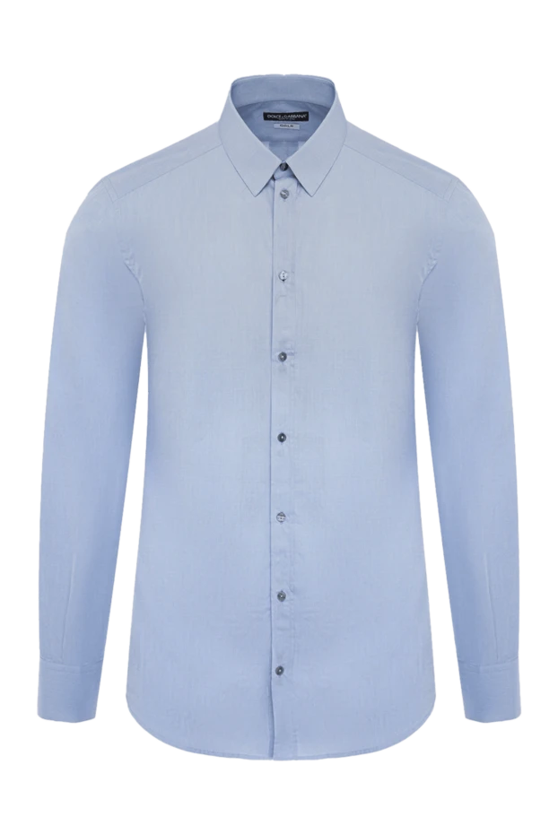 Рубашка из голубого хлопка с классическим воротником
- фото 1