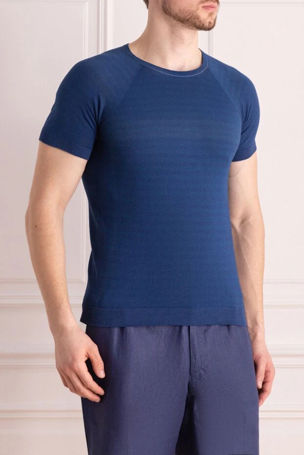 John Smedley blue cotton t-shirt for men 995979 - photo 3