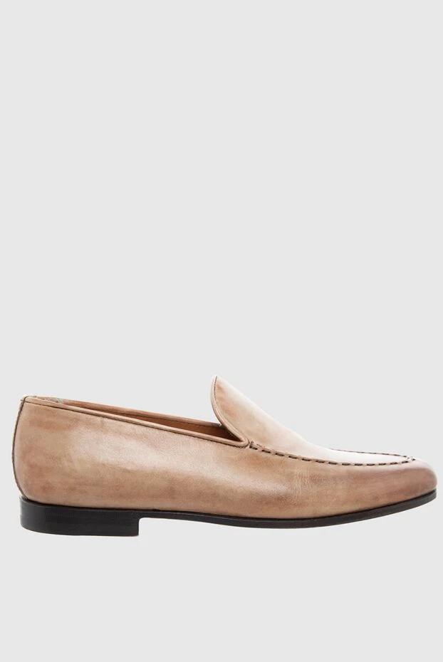 Men's loafers made of patinated leather in beige and caramel shades
- photo 1