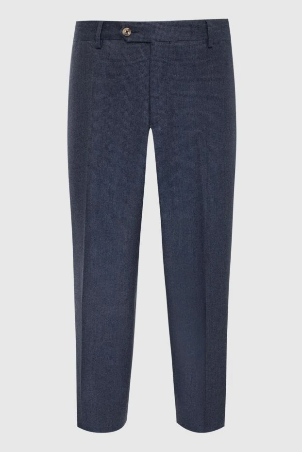 Men's blue trousers made of suit fabric with a classic fit - photo 1