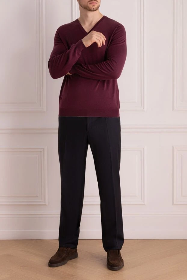 Svevo man wool jumper burgundy for men купить с ценами и фото 997932 - photo 2