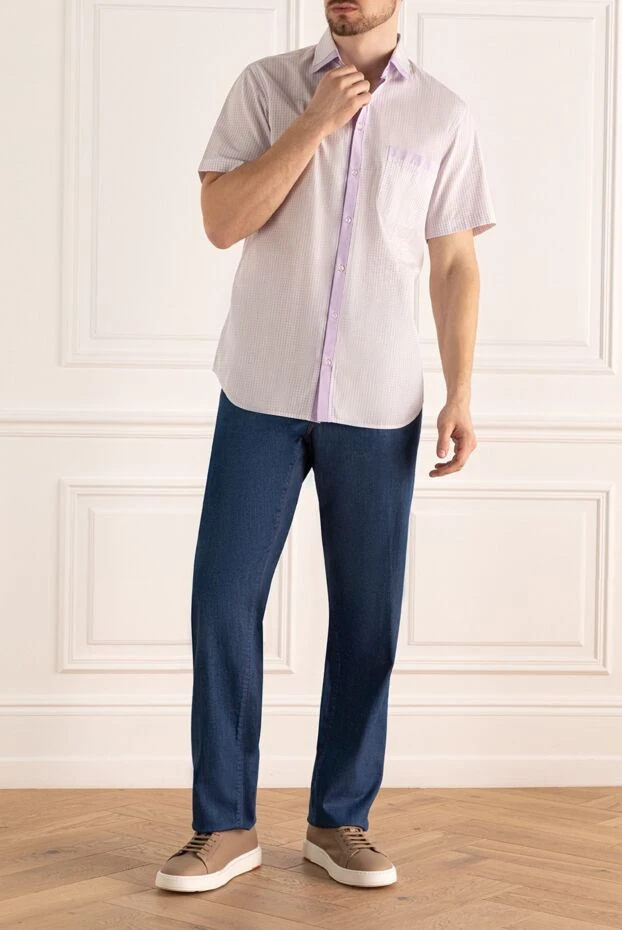 Marol сорочка мужская приталенная в микроклетку с декоративной отделкой
998059 - фото 2