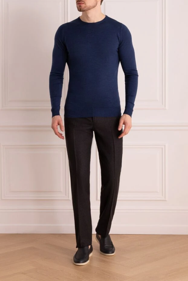 Gucci man blue wool trousers for men купить с ценами и фото 998931 - photo 2