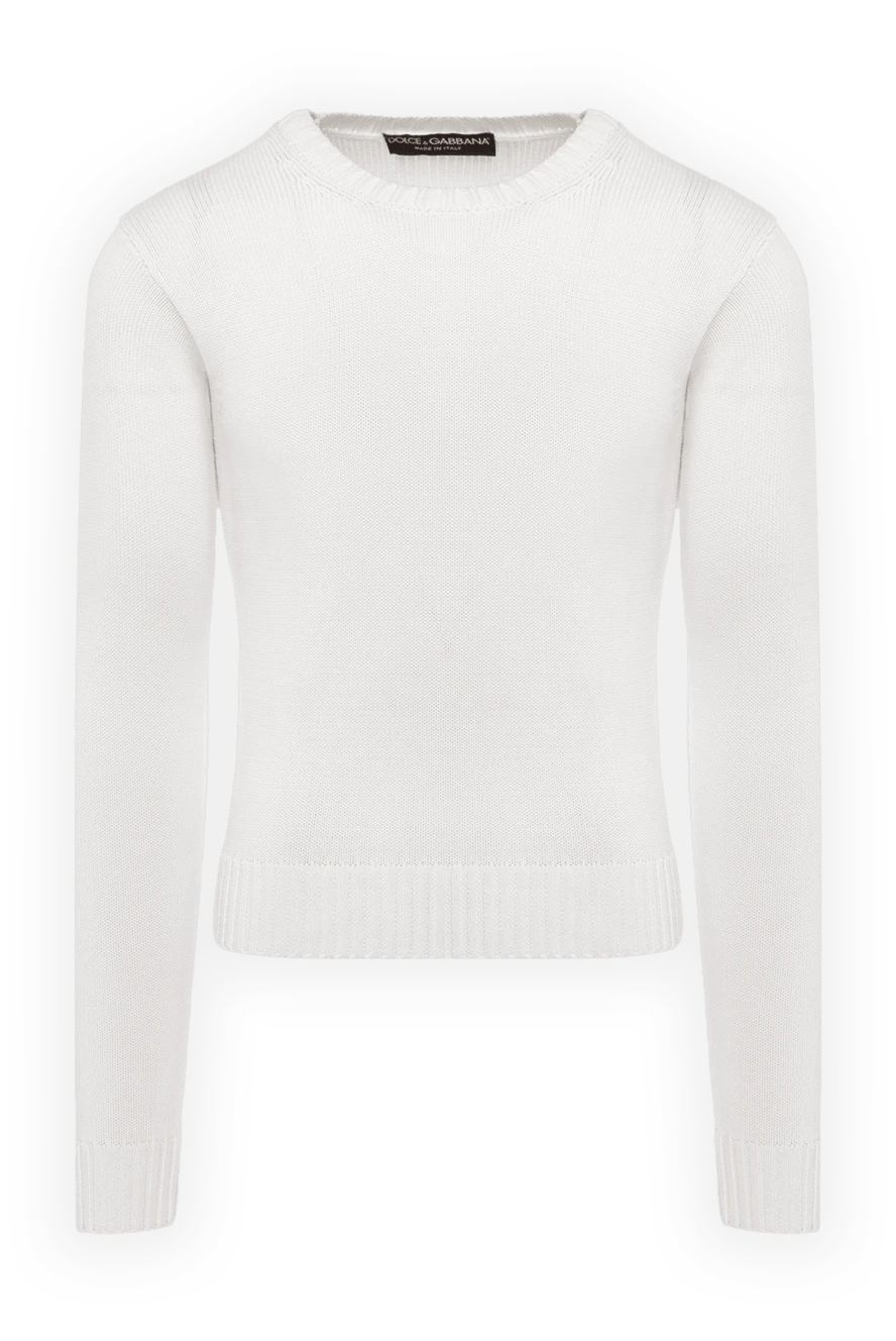 Dolce & Gabbana man white cotton jumper for men купить с ценами и фото 118818 - photo 1