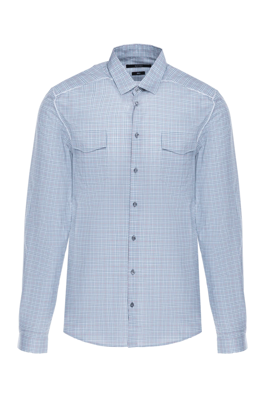 Gucci man blue cotton shirt for men купить с ценами и фото 119157 - photo 1