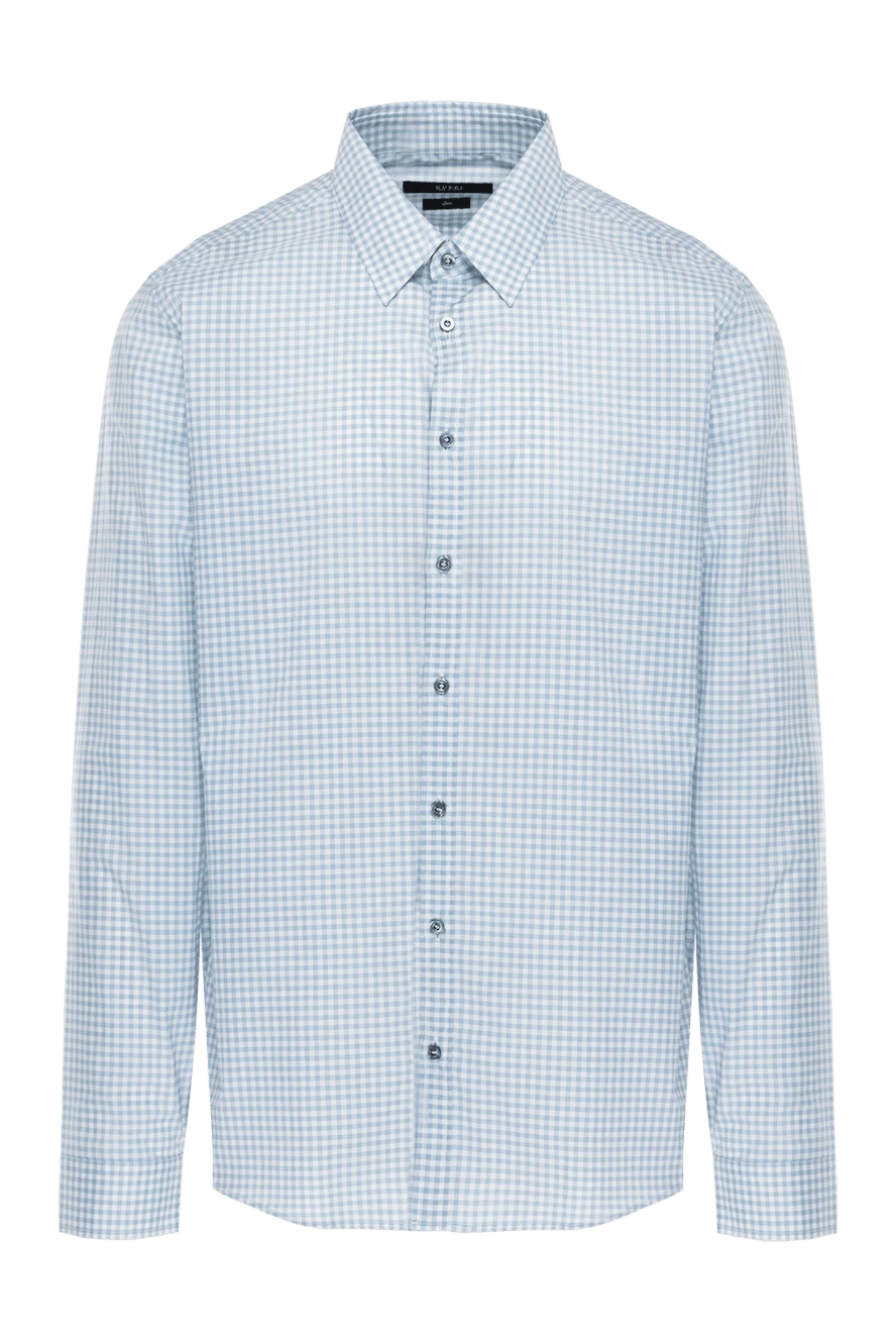 Gucci мужская рубашка в голубую клетку из хлопка 119399 - фото 1