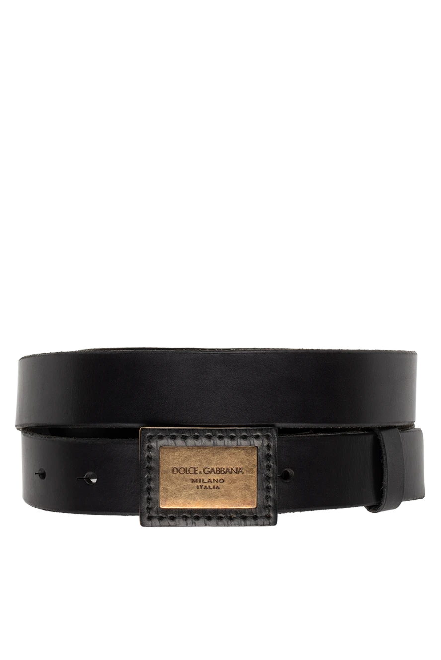 Dolce & Gabbana man black leather belt for men купить с ценами и фото 123659 - photo 1