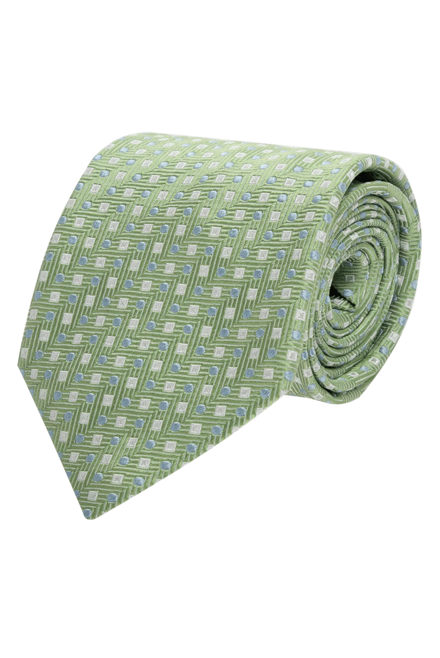 Canali man silk tie green for men купить с ценами и фото 123932 - photo 1