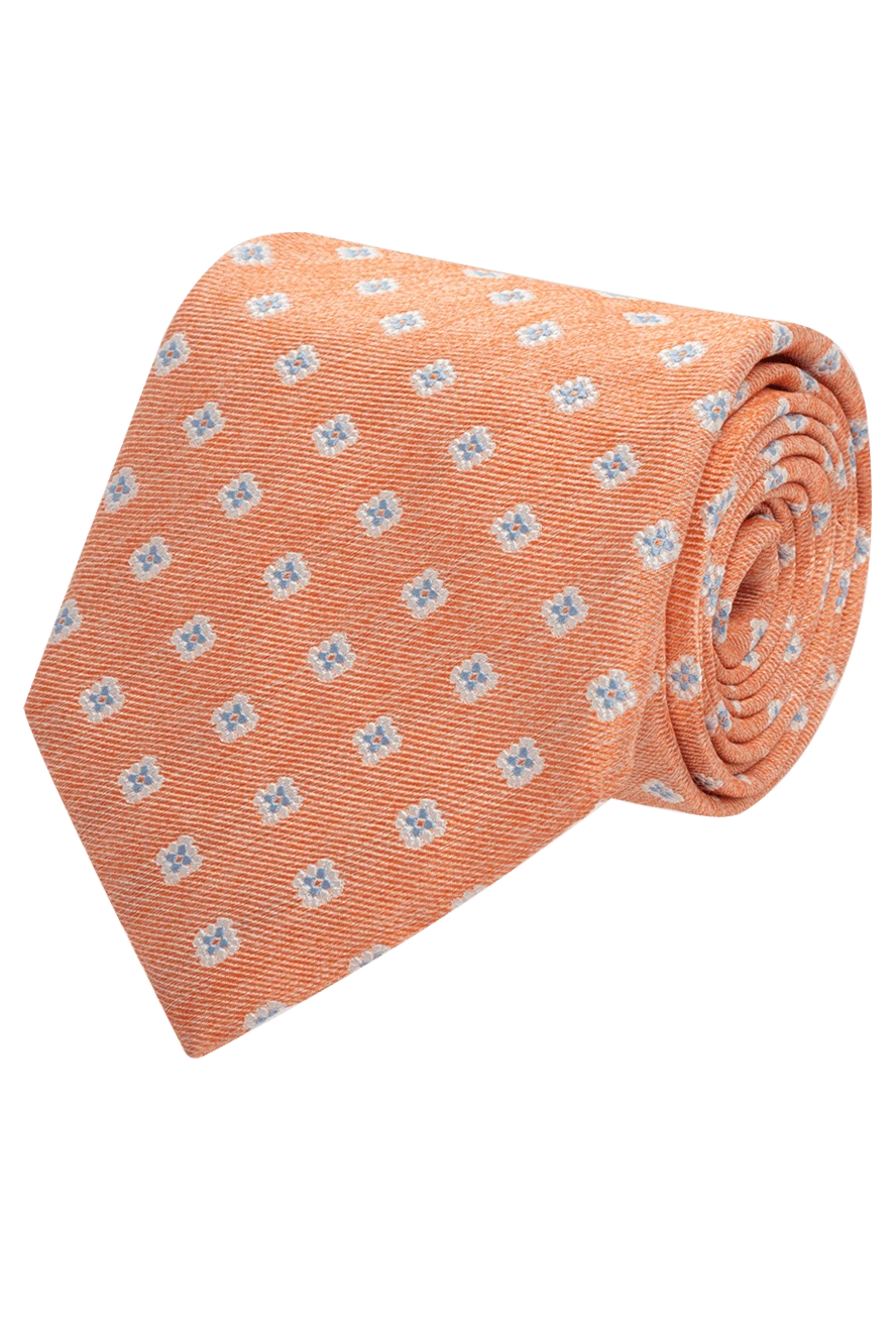 Canali man silk tie orange for men купить с ценами и фото 123968 - photo 1