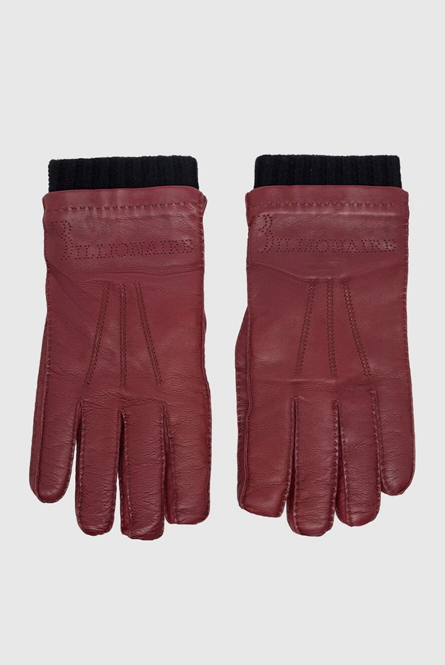 Billionaire man men's burgundy leather gloves купить с ценами и фото 125795 - photo 1