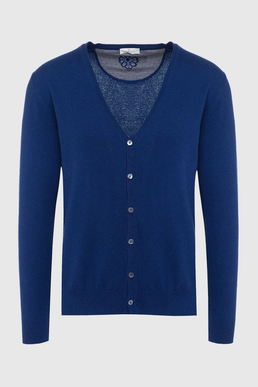 Panicale man men's cardigan made of wool and cashmere blue купить с ценами и фото 130205 - photo 1