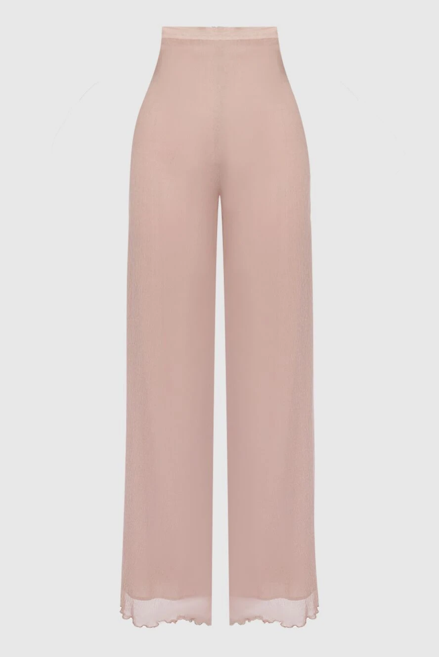 Ermanno Scervino woman beige silk trousers for women купить с ценами и фото 130520 - photo 1