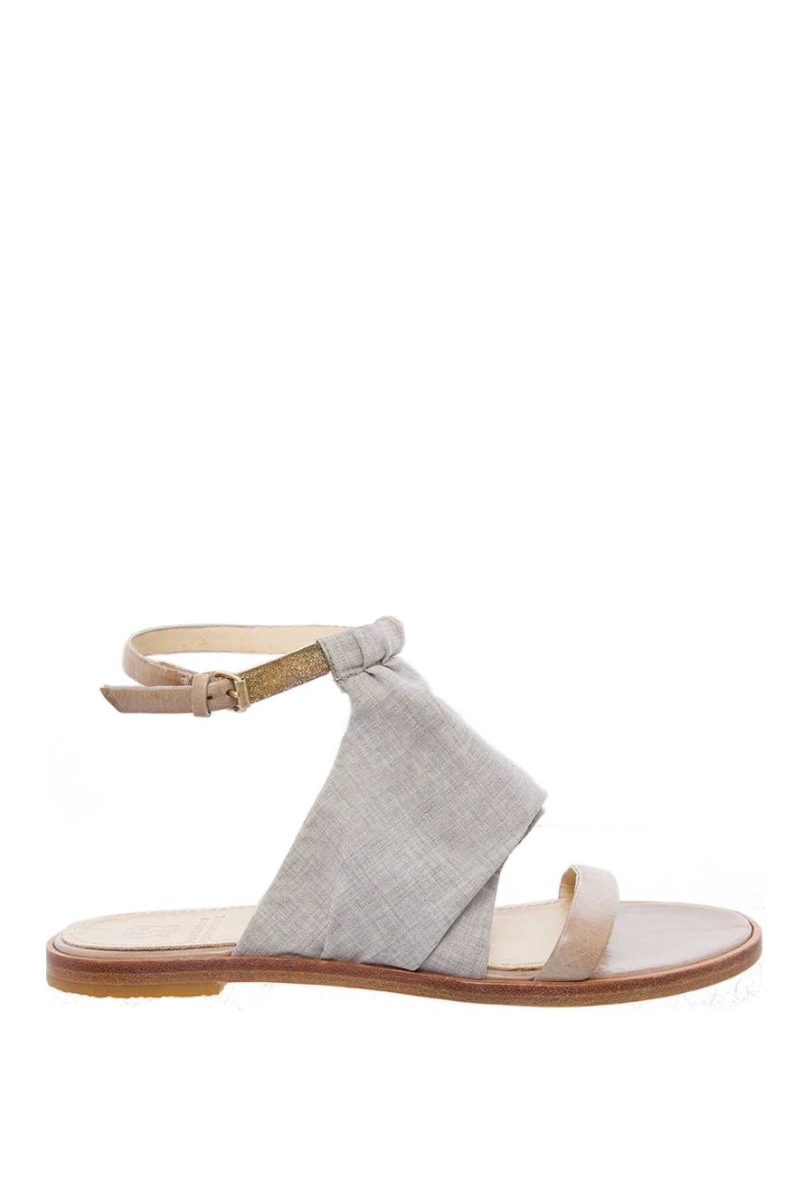 Brunello Cucinelli woman beige wool and elastane flip flops for women купить с ценами и фото 130811 - photo 1